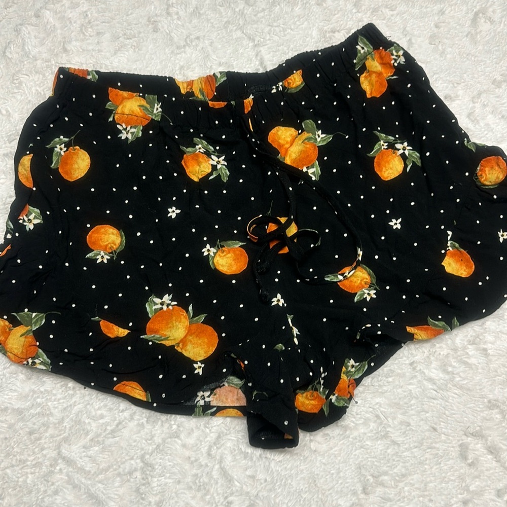 Bebop Orange Blossom Polka Dot Flowy Shorts size Medium